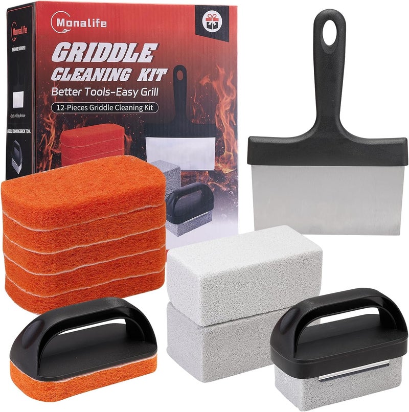 Monalife Griddle Cleaning Kit - 12 Pieces - Image 1